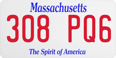 MA license plate 308PQ6