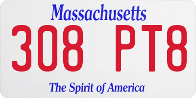 MA license plate 308PT8