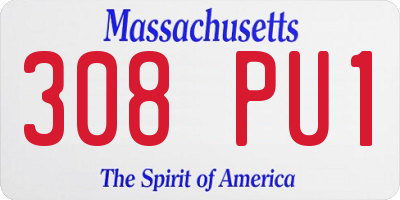 MA license plate 308PU1