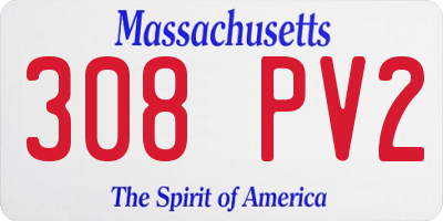 MA license plate 308PV2