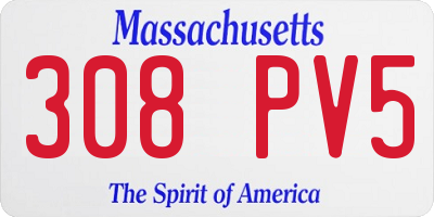 MA license plate 308PV5