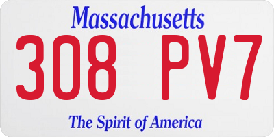MA license plate 308PV7