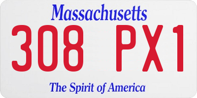 MA license plate 308PX1