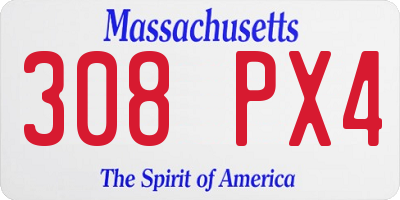 MA license plate 308PX4