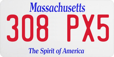 MA license plate 308PX5