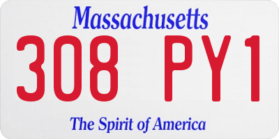 MA license plate 308PY1