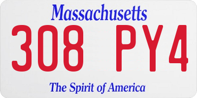 MA license plate 308PY4