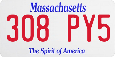 MA license plate 308PY5