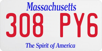 MA license plate 308PY6