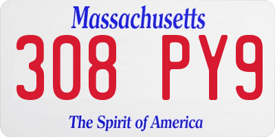 MA license plate 308PY9