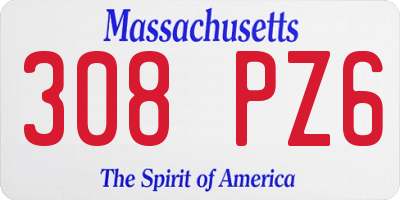 MA license plate 308PZ6