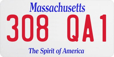 MA license plate 308QA1