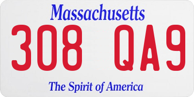 MA license plate 308QA9