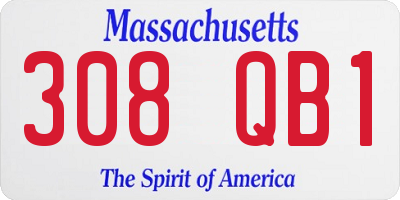 MA license plate 308QB1
