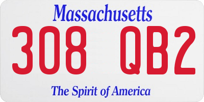 MA license plate 308QB2