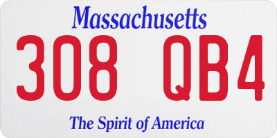 MA license plate 308QB4