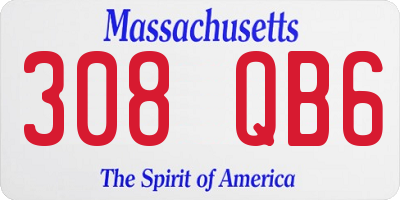 MA license plate 308QB6