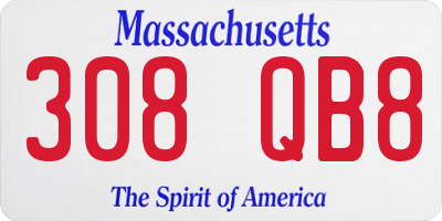 MA license plate 308QB8