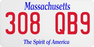 MA license plate 308QB9