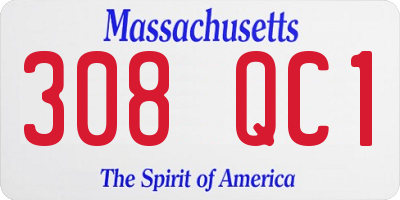 MA license plate 308QC1