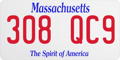MA license plate 308QC9