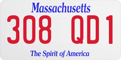 MA license plate 308QD1
