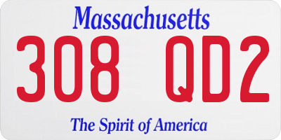 MA license plate 308QD2