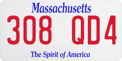 MA license plate 308QD4