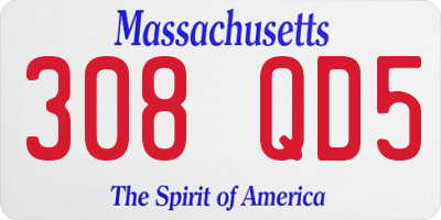MA license plate 308QD5