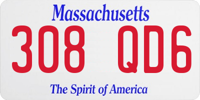 MA license plate 308QD6