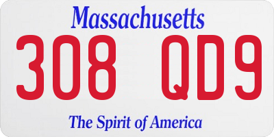 MA license plate 308QD9
