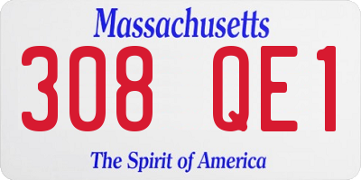 MA license plate 308QE1