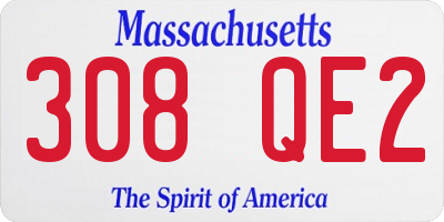 MA license plate 308QE2