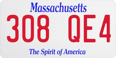 MA license plate 308QE4