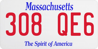 MA license plate 308QE6