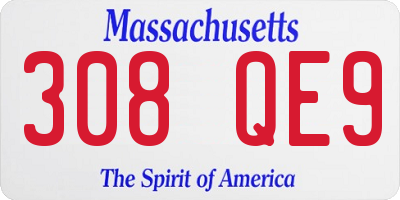 MA license plate 308QE9
