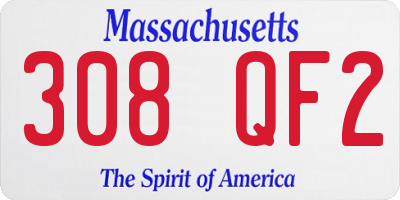 MA license plate 308QF2