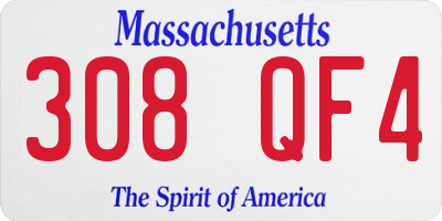 MA license plate 308QF4