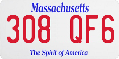 MA license plate 308QF6