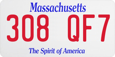 MA license plate 308QF7