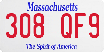 MA license plate 308QF9