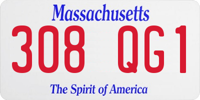 MA license plate 308QG1