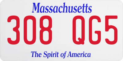 MA license plate 308QG5