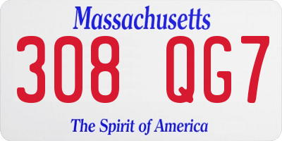 MA license plate 308QG7