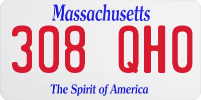 MA license plate 308QH0