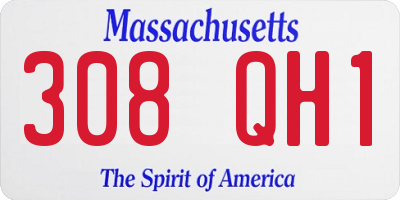 MA license plate 308QH1