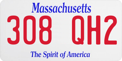 MA license plate 308QH2