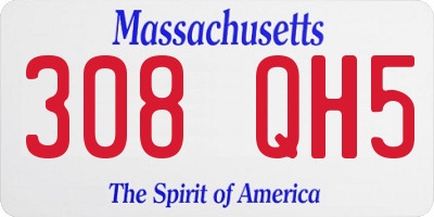 MA license plate 308QH5