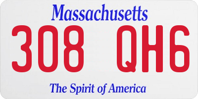 MA license plate 308QH6
