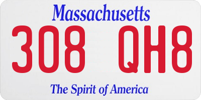 MA license plate 308QH8